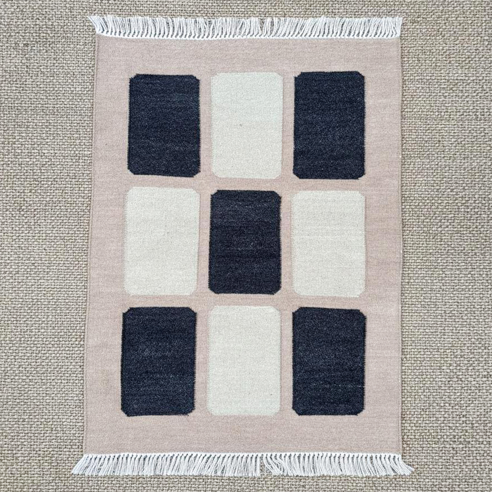 Handmade Wool Multicolor Vintage Dhurrie For Living